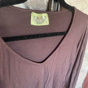 Juicy Couture - Chocolate Brown - Double Layer Long Sleeve Top - Size L